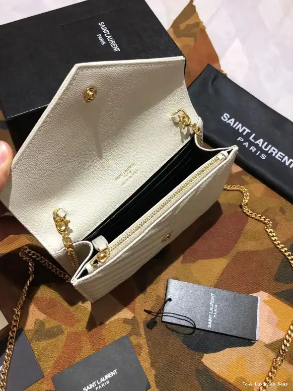 Tony Luxuries MATELASSÉ YSL CHAIN CASSANDRE WALLET 0707